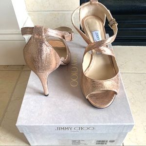 Jimmy Choo 37 1/2 Emily Rose Gold